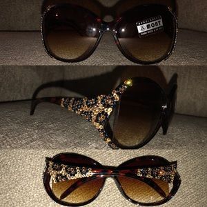 Rhinestone embellished fashion sunglasses